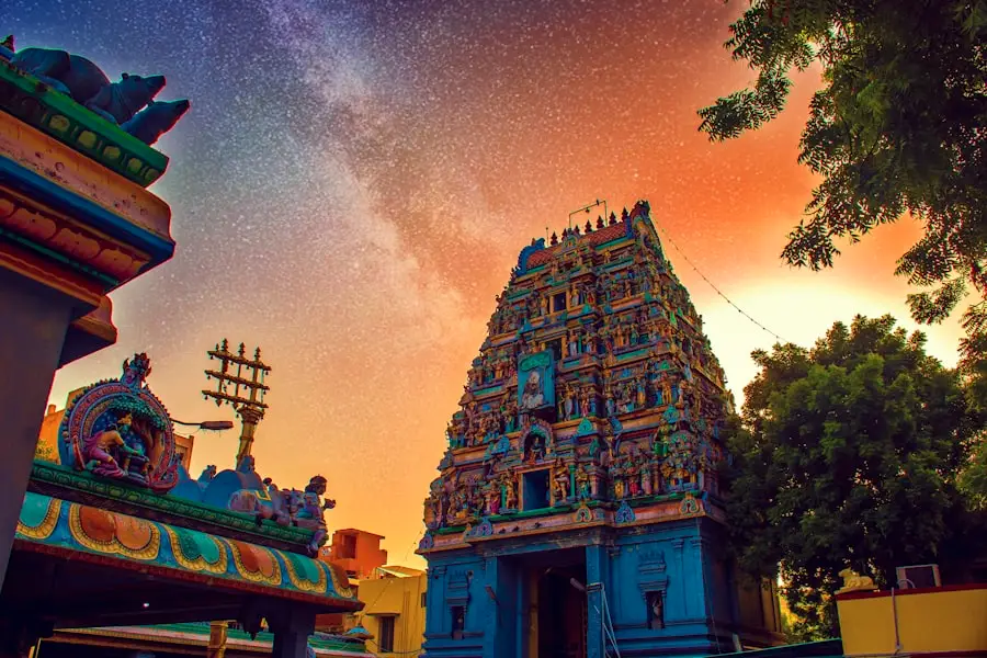 Chennai landmark at dusk